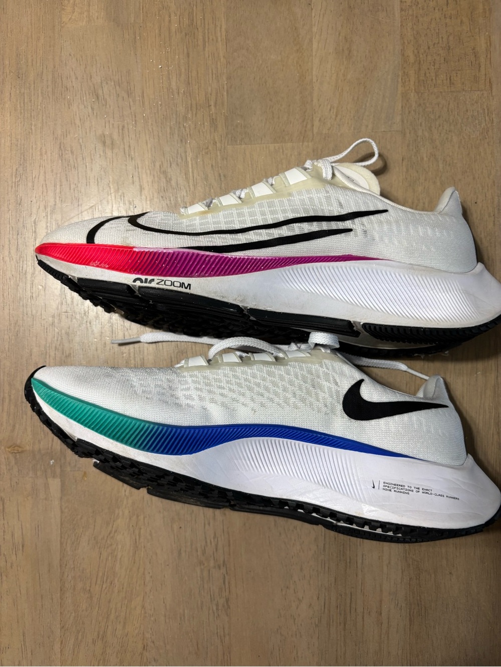Nike Women's White Running Shoes with Rainbow Gradient Swoosh Accents - Picture 2 of 8